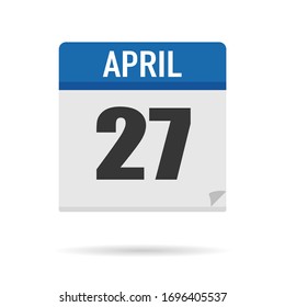 Blue Calendar icon flat style. Date, day, month. Vector illustration background for reminder, app, UI, event, holiday, office document and logo. isolated object and symbol. from year collection