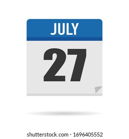 Blue Calendar icon flat style. Date, day, month. Vector illustration background for reminder, app, UI, event, holiday, office document and logo. isolated object and symbol. from year collection
