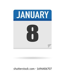 Blue Calendar icon flat style. Date, day, month. Vector illustration background for reminder, app, UI, event, holiday, office document and logo. isolated object and symbol. from year collection