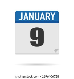 Estilo plano de icono del Calendario Azul. Fecha, día, mes. Fondo de ilustración vectorial para recordatorio, aplicación, UI, evento, vacaciones, documento de oficina y logotipo. objeto y símbolo aislados. colección del año