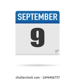 Estilo plano de icono del Calendario Azul. Fecha, día, mes. Fondo de ilustración vectorial para recordatorio, aplicación, UI, evento, vacaciones, documento de oficina y logotipo. objeto y símbolo aislados. colección del año