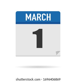 Blue Calendar icon flat style. Date, day, month. Vector illustration background for reminder, app, UI, event, holiday, office document and logo. isolated object and symbol. from year collection
