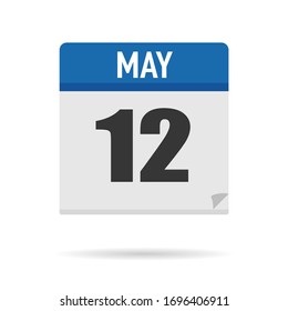 Blue Calendar icon flat style. Date, day, month. Vector illustration background for reminder, app, UI, event, holiday, office document and logo. isolated object and symbol. from year collection