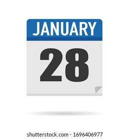 Blue Calendar icon flat style. Date, day, month. Vector illustration background for reminder, app, UI, event, holiday, office document and logo. isolated object and symbol. from year collection