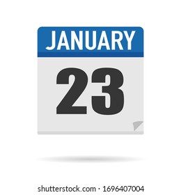 Estilo plano de icono del Calendario Azul. Fecha, día, mes. Fondo de ilustración vectorial para recordatorio, aplicación, UI, evento, vacaciones, documento de oficina y logotipo. objeto y símbolo aislados. colección del año