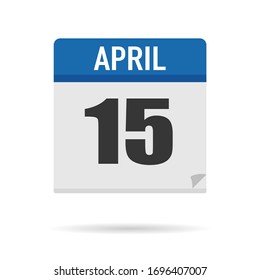 Blue Calendar icon flat style. Date, day, month. Vector illustration background for reminder, app, UI, event, holiday, office document and logo. isolated object and symbol. from year collection