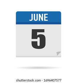 Blue Calendar icon flat style. Date, day, month. Vector illustration background for reminder, app, UI, event, holiday, office document and logo. isolated object and symbol. from year collection