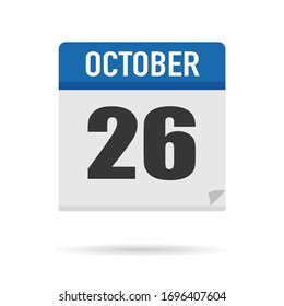 Blue Calendar icon flat style. Date, day, month. Vector illustration background for reminder, app, UI, event, holiday, office document and logo. isolated object and symbol. from year collection