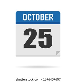 Blue Calendar icon flat style. Date, day, month. Vector illustration background for reminder, app, UI, event, holiday, office document and logo. isolated object and symbol. from year collection