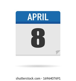 Blue Calendar icon flat style. Date, day, month. Vector illustration background for reminder, app, UI, event, holiday, office document and logo. isolated object and symbol. from year collection