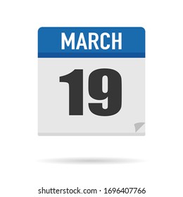 Blue Calendar icon flat style. Date, day, month. Vector illustration background for reminder, app, UI, event, holiday, office document and logo. isolated object and symbol. from year collection