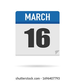 Blue Calendar icon flat style. Date, day, month. Vector illustration background for reminder, app, UI, event, holiday, office document and logo. isolated object and symbol. from year collection