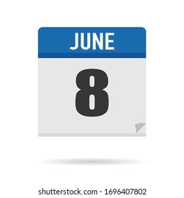 Blue Calendar icon flat style. Date, day, month. Vector illustration background for reminder, app, UI, event, holiday, office document and logo. isolated object and symbol. from year collection