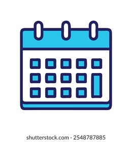 Blue Calendar Icon with Highlighted Date, Colorful calendar icon featuring a blue design and a highlighted date, perfect for planning, scheduling, and time management themes.