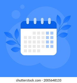 
Icono de calendario azul. Ilustración vectorial aislada. 