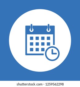 Blue calendar icon vector. Time icon. Vector illustration, eps10