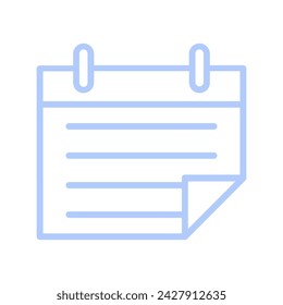 Blue Calendar Line Icon Vector Illustration