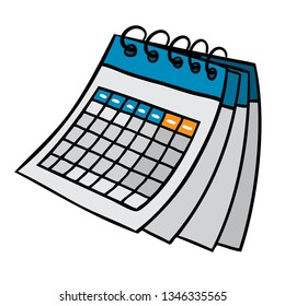 Blue calendar on the wall