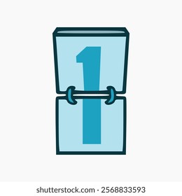 blue calendar vector design with date 1