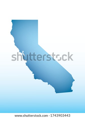 Blue California map ice with dark and light effect vector on light background illustration