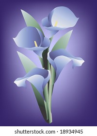 Blue Calla Lily vector is original artwork.
