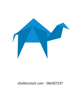 Blue Camel - origami graphic