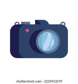 blue camera design over white
