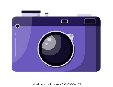 Blue camera on a white background