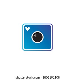 icono con forma de señal de cámara azul para tu empresa