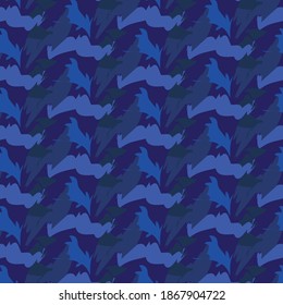 blue camoflague seamless pattern modern vectors for printing