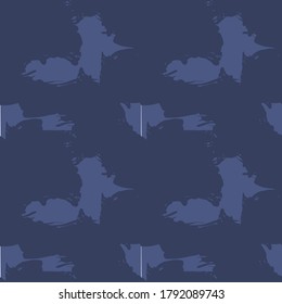 Blue Camouflage abstract seamless pattern background suitable for fashion textiles, graphics