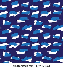Blue Camouflage abstract seamless pattern background suitable for fashion textiles, graphics