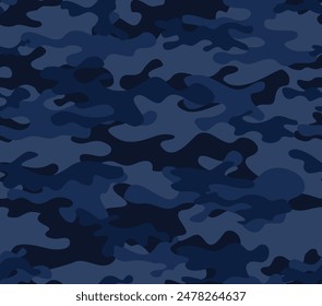 blue camouflage background, military dark texture, classic urban print