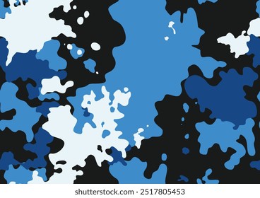 
blue camouflage background, military texture, urban fashion print