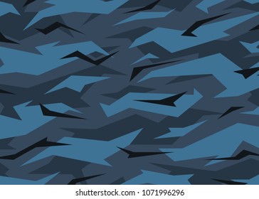 blue camouflage pattern. Vector background