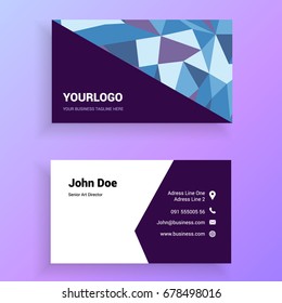 Blue Camouflage polygonal Vector Modern Creative and Clean Business Card Template