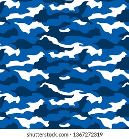 blue camouflage print