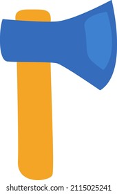 Blue camping axe, illustration, vector on a white background.