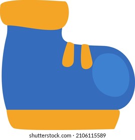 Botas de camping azules, ilustración, vector sobre fondo blanco.