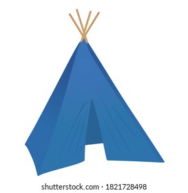Blue camping tent. vector illustration
