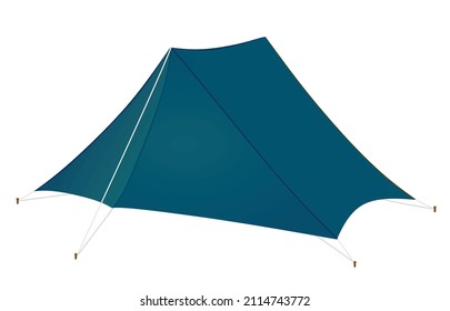 Camping azul. ilustración vectorial