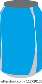 Blue can made from aluminium , Illustrator