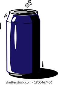 blue can on isolated white background