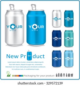 blue can for your design. Vector illustration