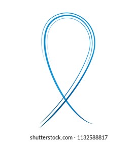 blue cancer awareness ribbon vector