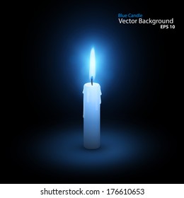 Blue Candle Vector Background