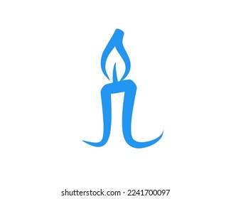 Ilustración vectorial de la Vela Azul. Se puede usar para el ícono conmemorativo del Holocausto y otros 