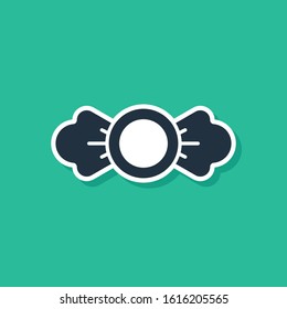 Blue Candy icon isolated on green background.  Vector Illustration