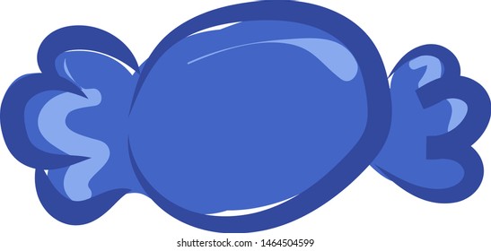 Blue candy, illustration, vector on white background.