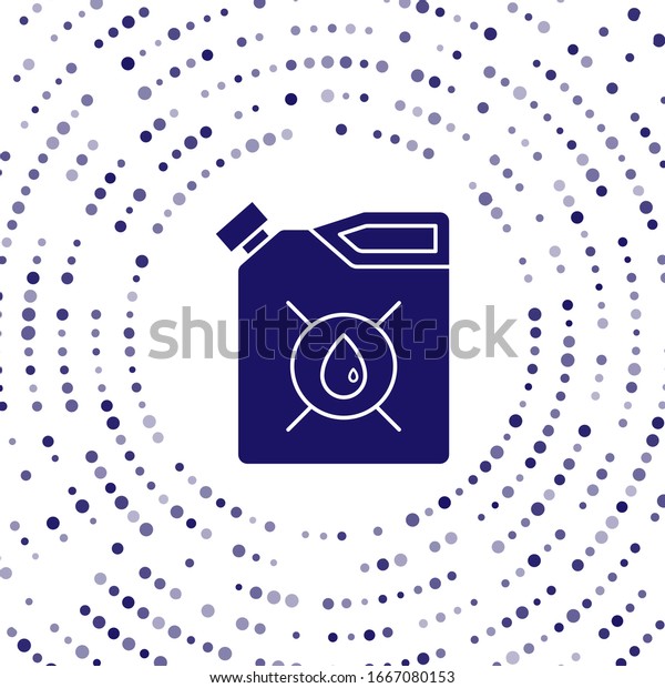 Blue\
Canister for motor machine oil icon isolated on white background.\
Oil gallon. Oil change service and repair. Engine oil sign.\
Abstract circle random dots. Vector\
Illustration